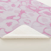 Couverture Sherpa textile floral rose et blanc (3/4)