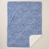 Couverture Sherpa Textura rústica azul e efeito prateado (Devant)