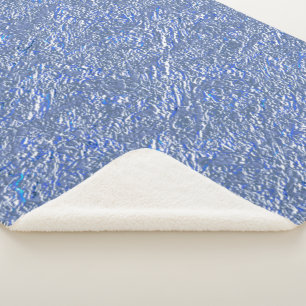 Couverture Sherpa Textura rústica azul e efeito prateado