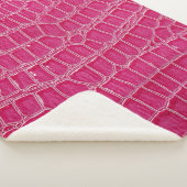 Couverture Sherpa Texture à motif d'alligator rose (3/4)