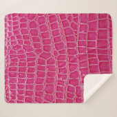 Couverture Sherpa Texture à motif d'alligator rose (Devant (Horizontal))