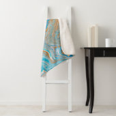 Couverture Sherpa texture Abstraite en marbre bleu (En situation)
