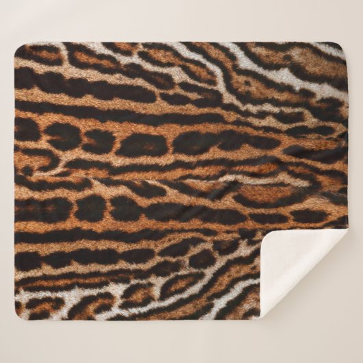 Couverture Sherpa texture arrière - plan de fourrure de léopard (Devant (Horizontal))