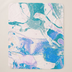 Couverture Sherpa Texture artistique. Bright Violet Border. Art viol