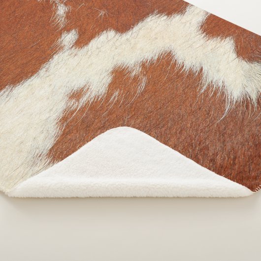Couverture Sherpa texture Brown et blanche de la vache (3/4)