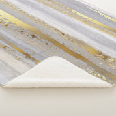 Couverture Sherpa Texture d'aquarelle en or gris luxe (3/4)