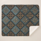 Couverture Sherpa Texture de bronze avec motif de sculpture. (Devant (Horizontal))