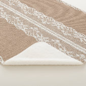 Couverture Sherpa Texture de dentelle blanche Brown (3/4)