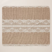 Couverture Sherpa Texture de dentelle blanche Brown (Devant (Horizontal))