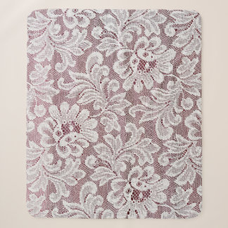 Couverture Sherpa Texture de dentelle d'élégance blanche avec bea sa