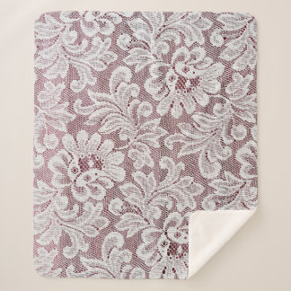 Couverture Sherpa Texture de dentelle d'élégance blanche avec bea sa
