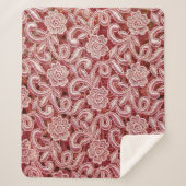 Couverture Sherpa Texture de dentelle rose fine avec vin magnifique  (Devant)