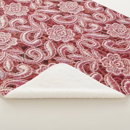 Couverture Sherpa Texture de dentelle rose fine avec vin magnifique  (3/4)
