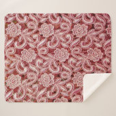 Couverture Sherpa Texture de dentelle rose fine avec vin magnifique  (Devant (Horizontal))