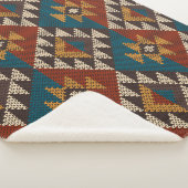 Couverture Sherpa Texture de laine aztèque Tribal. (3/4)
