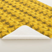 Couverture Sherpa Texture de laine jaune vif (3/4)