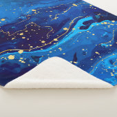 Couverture Sherpa Texture de marbre bleu or luxueux (3/4)