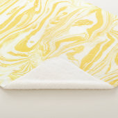 Couverture Sherpa Texture de marbre jaune. Main dessinée (3/4)