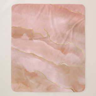 Couverture Sherpa Texture de marbre rose
