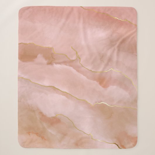 Couverture Sherpa Texture de marbre rose (Devant)