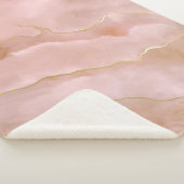 Couverture Sherpa Texture de marbre rose (3/4)