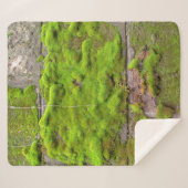 Couverture Sherpa texture de roche verte murale (Devant (Horizontal))