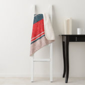 Couverture Sherpa Texture de tricot lin avec rayures d'impression ro (En situation)