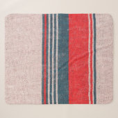 Couverture Sherpa Texture de tricot lin avec rayures d'impression ro (Devant (Horizontal))
