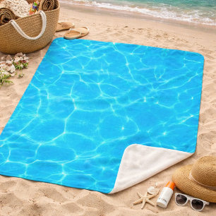 Couverture Sherpa Texture d'eau de mer estivale Eau de piscine turqu