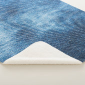 Couverture Sherpa Texture des jeans en denim bleu (3/4)