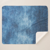 Couverture Sherpa Texture des jeans en denim bleu (Devant (Horizontal))