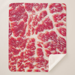 Couverture Sherpa Texture du steak de boeuf marbré Closeup