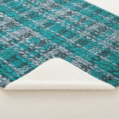 Couverture Sherpa Texture du tissu écossais turquoise (3/4)