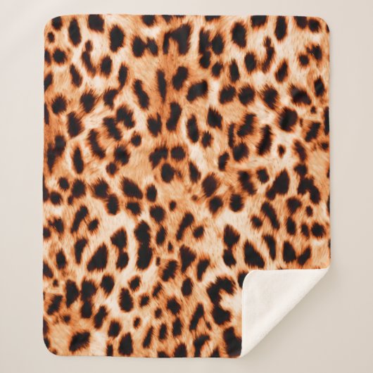 Couverture Sherpa texture Empreinte de léopard (Devant)