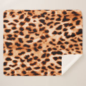 Couverture Sherpa texture Empreinte de léopard (Devant (Horizontal))