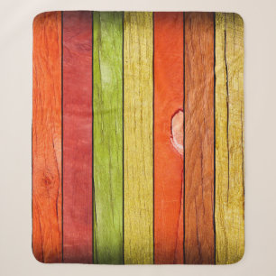 Couverture Sherpa texture en bois coloré, 3D illustration3d, abstrai