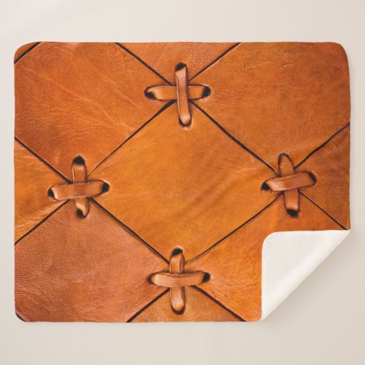 Couverture Sherpa Texture en cuir. (Devant (Horizontal))