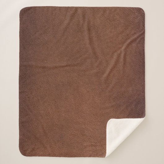 Couverture Sherpa Texture en cuir authentique, véritable arrière - p (Devant)