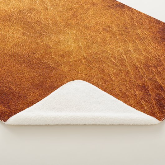 Couverture Sherpa texture en cuir Brown (3/4)