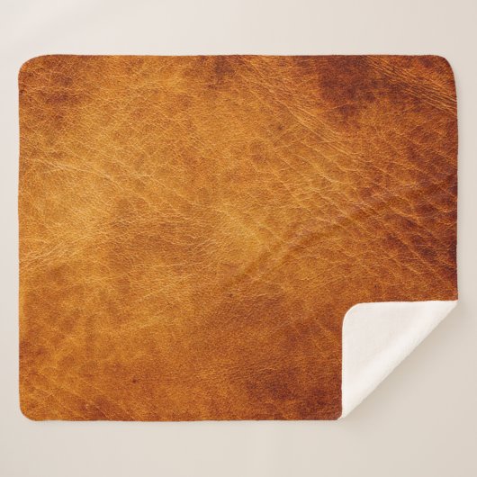 Couverture Sherpa texture en cuir Brown (Devant (Horizontal))