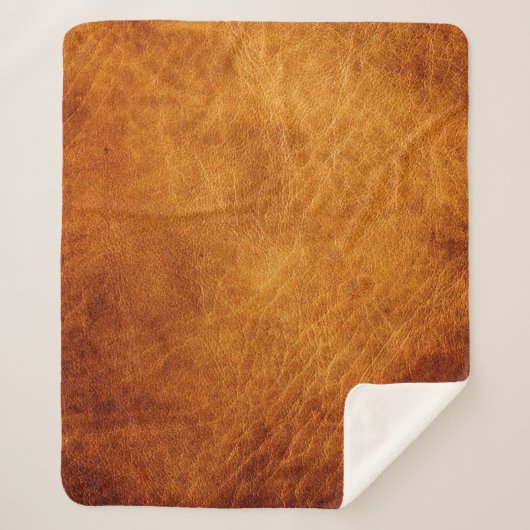 Couverture Sherpa texture en cuir Brown (Devant)