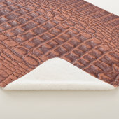 Couverture Sherpa texture en cuir Brown fond abstrait, vieilli, anim (3/4)