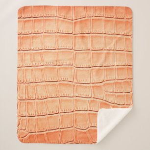 Couverture Sherpa Texture en cuir de crocodile brun clair