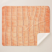 Couverture Sherpa Texture en cuir de crocodile brun clair (Devant (Horizontal))