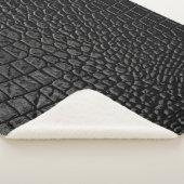 Couverture Sherpa Texture en cuir noir (3/4)