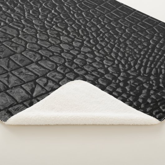 Couverture Sherpa Texture en cuir noir (3/4)