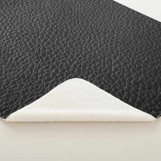 Couverture Sherpa Texture en cuir noir et cuir fond, texture (3/4)