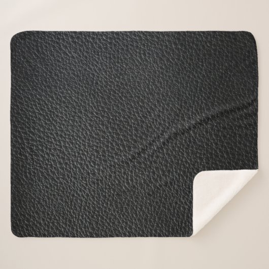 Couverture Sherpa Texture en cuir noir et cuir fond, texture (Devant (Horizontal))