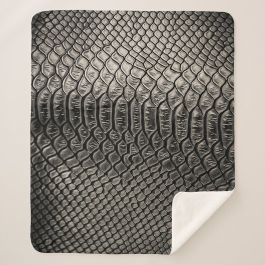 Couverture Sherpa Texture en cuir noir, utilisation arrière - plan. (Devant)