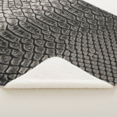 Couverture Sherpa Texture en cuir noir, utilisation arrière - plan. (3/4)